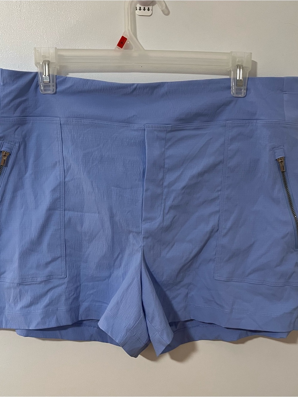 Athleta Periwinkle Athletic Shorts with Zip Pockets